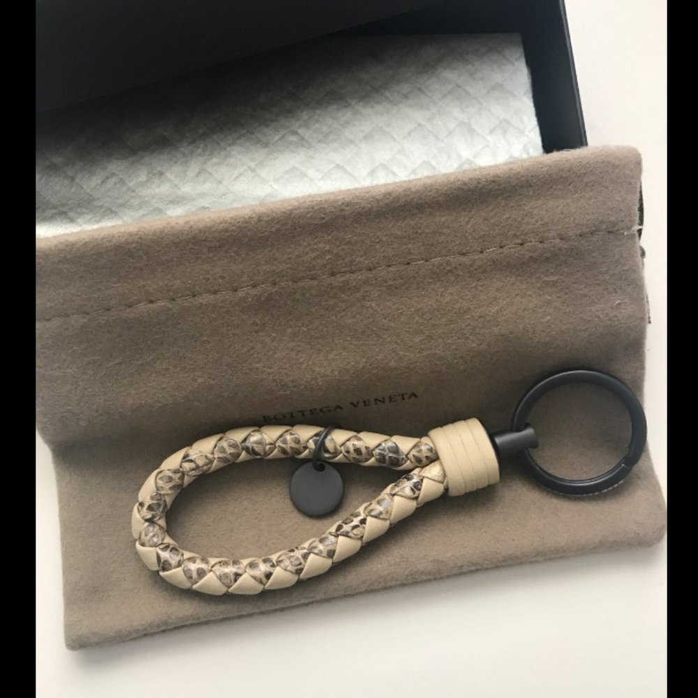 Bottega Veneta Snakeskin/Lambskin Key Ring